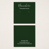 Elegante, minimalistisch grüne Ohrring-Grafikkarte (Vorne & Hinten)