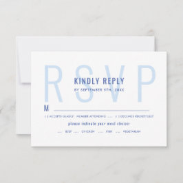 Elegante Minimalistisch Light Blue Modern Meal Cho RSVP Karte