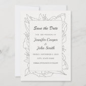 Elegante Minimalistisch Line Art Wedding Save the (Vorderseite)