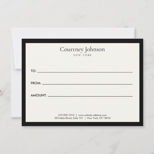 Elegante Minimalistisch Luxus Boutique Elfenbeingi (Rückseite)