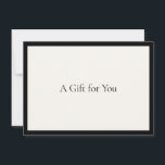 Elegante Minimalistisch Luxus Boutique Elfenbeingi<br><div class="desc">Ein elegantes und raffiniertes Design steigert Ihren Namen oder Firmennamen durch minimales und modernes Design. Der dünne schwarze Rahmen ist auf einem Elfenbeinhintergrund gefuehrt,  um diesem individuellen Geschenkgutachten-Design ein luxuriöses Gefühl zu verleihen. Ideal für Boutiquen,  Salons,  Wellness-Center und mehr. © 1201AM Design Studio | www.1201am.com</div>