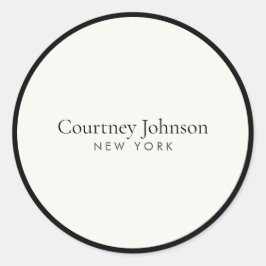 Elegante Minimalistisch Luxus Boutique Schwarz/Elf Runder Aufkleber