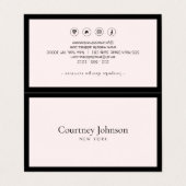 Elegante Minimalistisch Luxus Boutique Schwarz/Lt Visitenkarten (Außenseite Aufgefaltet)