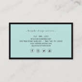 Elegante Minimalistisch Luxus Boutique Schwarz/Min Visitenkarte (Rückseite)