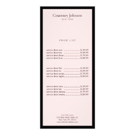 Elegante Minimalistisch Luxus Boutique Schwarz/Ros Werbekarte