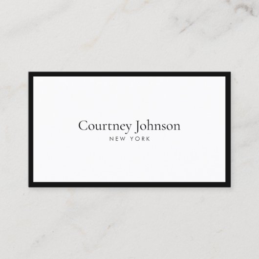 Elegante Minimalistisch Luxus Boutique Schwarz/Wei Visitenkarte (Vorderseite)
