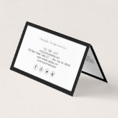 Elegante Minimalistisch Luxus Boutique Schwarz/Wei Visitenkarten (Rückseite)