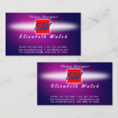 Elegante Minimalistisch Moderne Lila auf blau Visitenkarte (Vorne/Hinten)