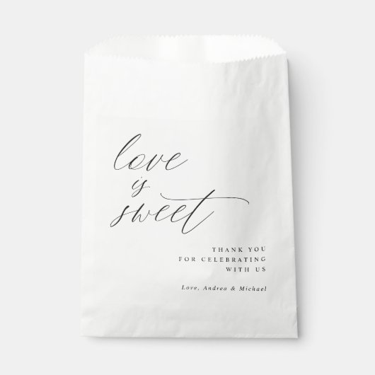 Elegante Minimalistisch Moderne romantische Hochze Geschenktütchen (Vorderseite)