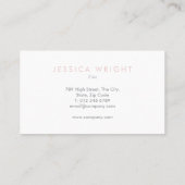 Elegante Minimalistisch Moderne Rosa Beruflich Visitenkarte (Rückseite)