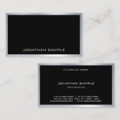 Elegante Minimalistisch Moderne Trendy Silver Cool Visitenkarte (Vorne/Hinten)