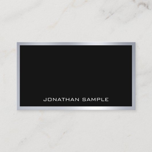 Elegante Minimalistisch Moderne Trendy Silver Cool Visitenkarte (Vorderseite)