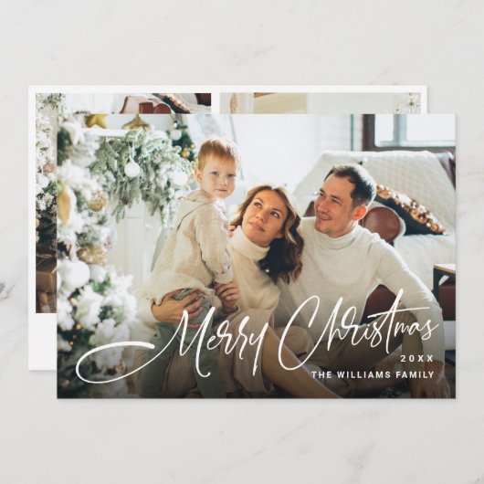 Elegante Minimalistisch Moderne Weihnachten 3 Foto (Vorne/Hinten)