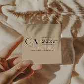 Elegante Minimalistisch neutrale Creme Boho Chic M Quadratische Visitenkarte