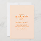 Elegante Minimalistisch Peach Foto Graduation Part Einladung (Vorderseite)