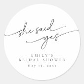 Elegante, minimalistisch personalisierte Bridal-Du Runder Aufkleber (Vorderseite)