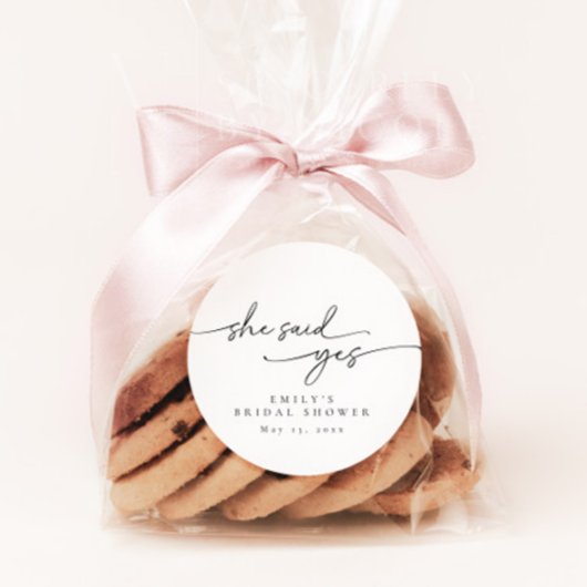 Elegante, minimalistisch personalisierte Bridal-Du Runder Aufkleber