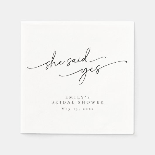 Elegante, minimalistisch personalisierte Bridal-Du Serviette (Vorderseite)