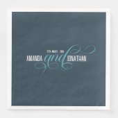 Elegante Minimalistisch Pickled Bluewood Wedding Serviette (Vorderseite)