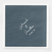 Elegante Minimalistisch pickled Bluewood White Wed Serviette (Vorderseite)