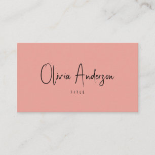Elegante Minimalistisch rosa neutrale Boho Chic Mo Visitenkarte