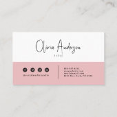 Elegante Minimalistisch rosa neutrale Boho Chic Mo Visitenkarte (Rückseite)