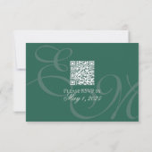 Elegante Minimalistisch Sage Green Monogram Weddin RSVP Karte (Rückseite)