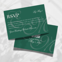 Elegante Minimalistisch Sage Green Monogram Weddin
