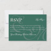Elegante Minimalistisch Sage Green Monogram Weddin RSVP Karte (Vorderseite)