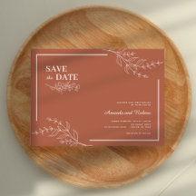 Elegante Minimalistisch Save the Date Teracota Wed