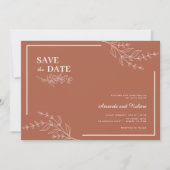 Elegante Minimalistisch Save the Date Teracota Wed Einladung (Vorderseite)