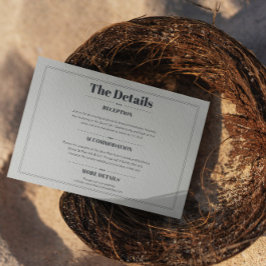 Elegante Minimalistisch-schicke Hochzeitsdetails Begleitkarte