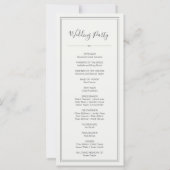 Elegante Minimalistisch-schicke Hochzeitsprogramme (Rückseite)