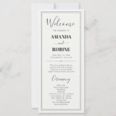 Elegante Minimalistisch-schicke Hochzeitsprogramme (Vorderseite)