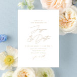 Elegante Minimalistisch-Script-Goldhochzeit Einladung<br><div class="desc">Diese einfach stilvolle Hochzeitseinladung ist vollständig anpassbar und bietet eine minimalistische Ästhetik mit einer Kombination aus eleganten Schriftart.</div>