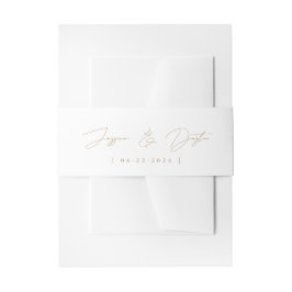 Elegante Minimalistisch-Script-Goldhochzeit Einladungsbanderole