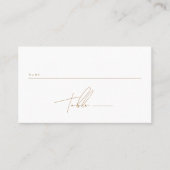 Elegante Minimalistisch-Script-Goldhochzeit Platzkarte (Vorderseite)