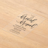 Elegante Minimalistisch Scripture Bridal Brunch Acryleinladungen (Ablage )
