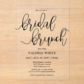 Elegante Minimalistisch Scripture Bridal Brunch Acryleinladungen (Vorderseite)