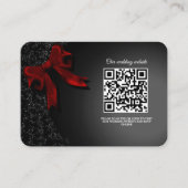Elegante Minimalistisch Simple Red Bow Wedding Begleitkarte (Vorderseite)