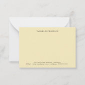 Elegante Minimalistisch Vanilla Personalisiert Mitteilungskarte (Vorderseite)