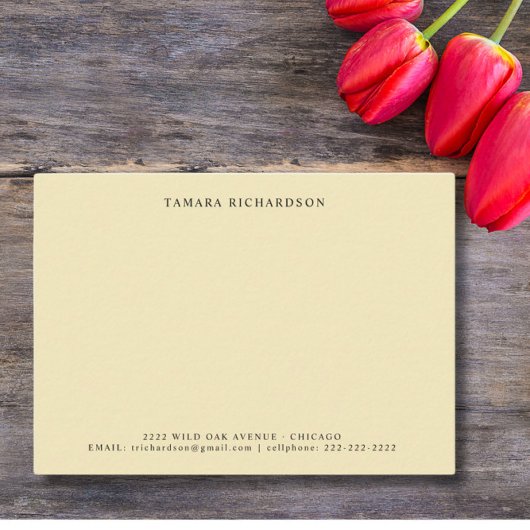 Elegante Minimalistisch Vanilla Personalisiert Mitteilungskarte
