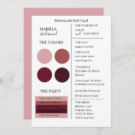 Elegante Minimalistisch Wine Bridesmaid Einladung