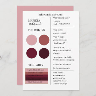 Elegante Minimalistisch Wine Bridesmaid Einladung