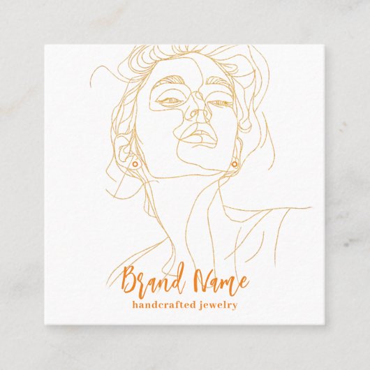 Elegante Minimalistisch Zeichnend Earring Display  Quadratische Visitenkarte (Vorderseite)