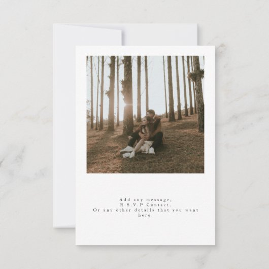 Elegante Minimalistische 2-Foto-Hochzeit Einladung (Rückseite)