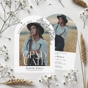 Elegante minimalistische Abschlussfeier Einladung