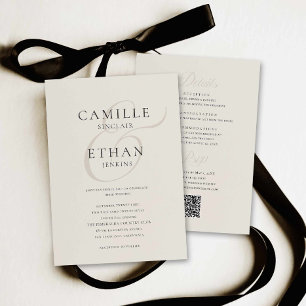 Elegante minimalistische All-in-One-Hochzeit Einladung