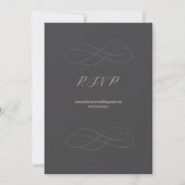 Elegante Minimalistische Almond Gray Wedding Einladung (Rückseite)