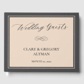 Elegante Minimalistische Almond Gray Wedding Gästebuch (Vorderseite)